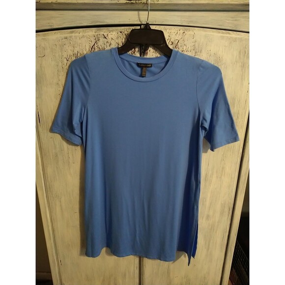 Eileen Fisher  Tencel Tunic Top Blue Xs Beachy Boho Classic Comfy - Picture 4 of 10